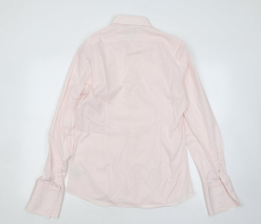 Mens UK Size 15.5 Moss London Pink  Button-Up Long Sleeve Casual Shirt