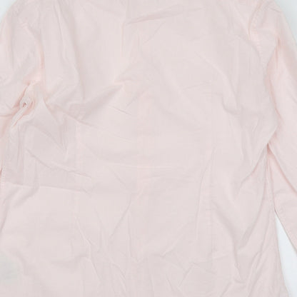 Mens UK Size 15.5 Moss London Pink  Button-Up Long Sleeve Casual Shirt