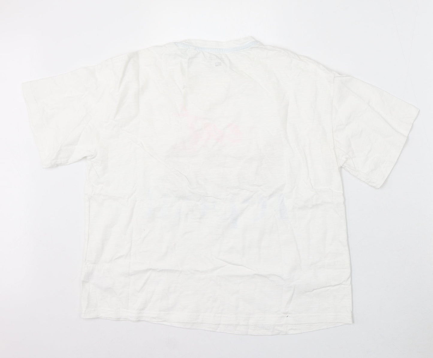 F&F Womens White Cotton Basic T-Shirt Size 6 Round Neck - Eat Sleep Vacay Repeat