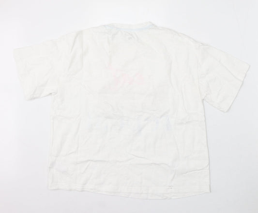 F&F Womens White Cotton Basic T-Shirt Size 6 Round Neck - Eat Sleep Vacay Repeat