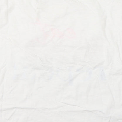 F&F Womens White Cotton Basic T-Shirt Size 6 Round Neck - Eat Sleep Vacay Repeat