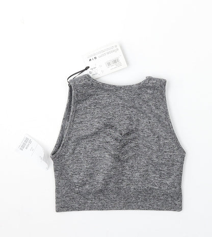 ellesse Womens Grey Polyester Cropped Tank Size 6 Round Neck Pullover