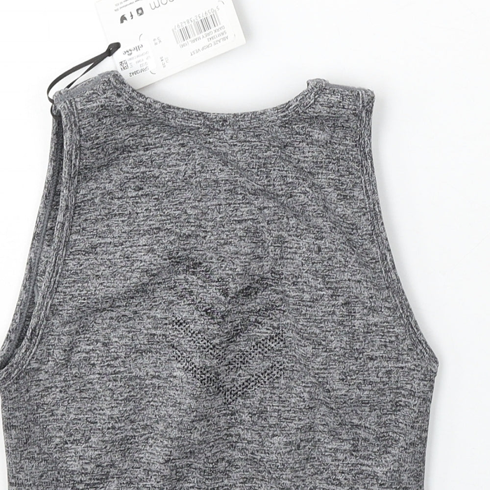 ellesse Womens Grey Polyester Cropped Tank Size 6 Round Neck Pullover