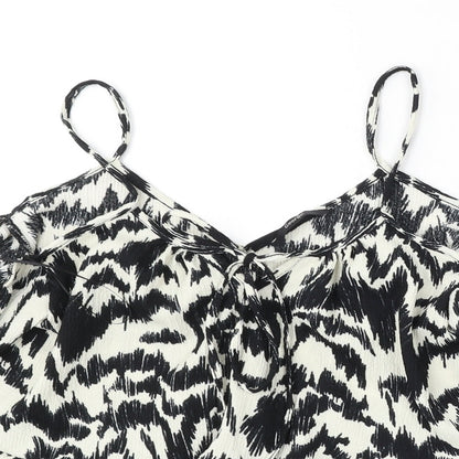 George Womens Multicoloured Geometric Polyester Basic Blouse Size 8 Round Neck