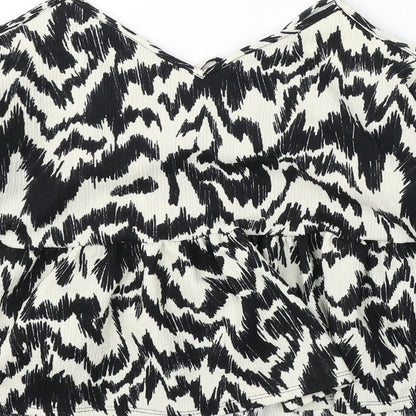 George Womens Multicoloured Geometric Polyester Basic Blouse Size 8 Round Neck