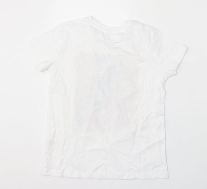 Studio Girls White Cotton Basic T-Shirt Size 8 Years Round Neck - Make today an Adventure