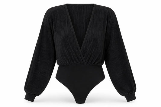 Womens UK Size 8 Pretty Little Thing One-Piece Black Bodysuit