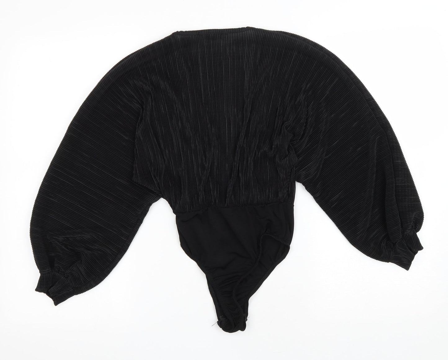 Pretty Little Thing Womens Black Polyester Bodysuit One-Piece Size 8 Snap