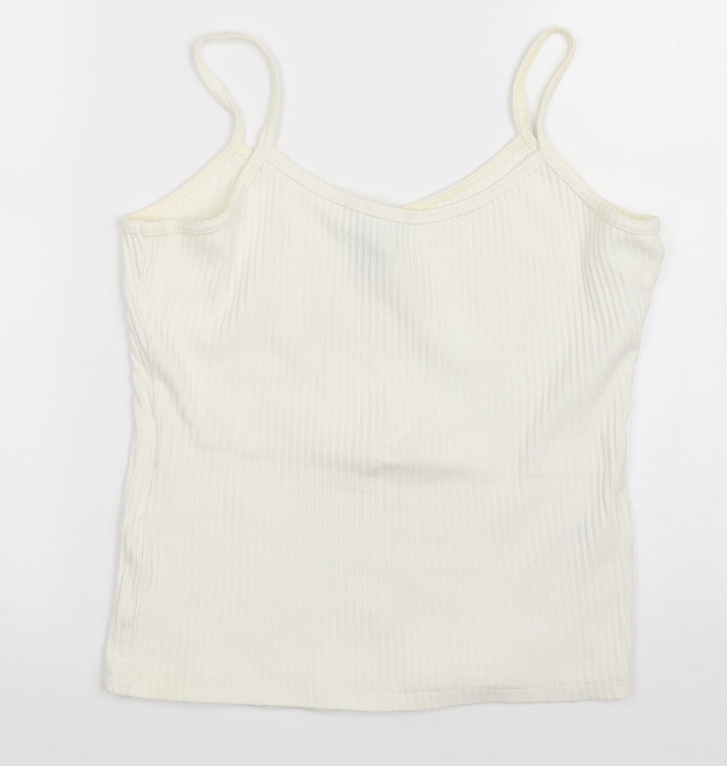 Trendy Touch Womens Ivory Cotton Camisole T-Shirt Size S Scoop Neck