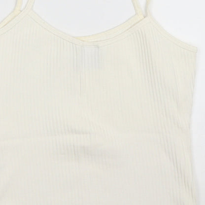 Trendy Touch Womens Ivory Cotton Camisole T-Shirt Size S Scoop Neck