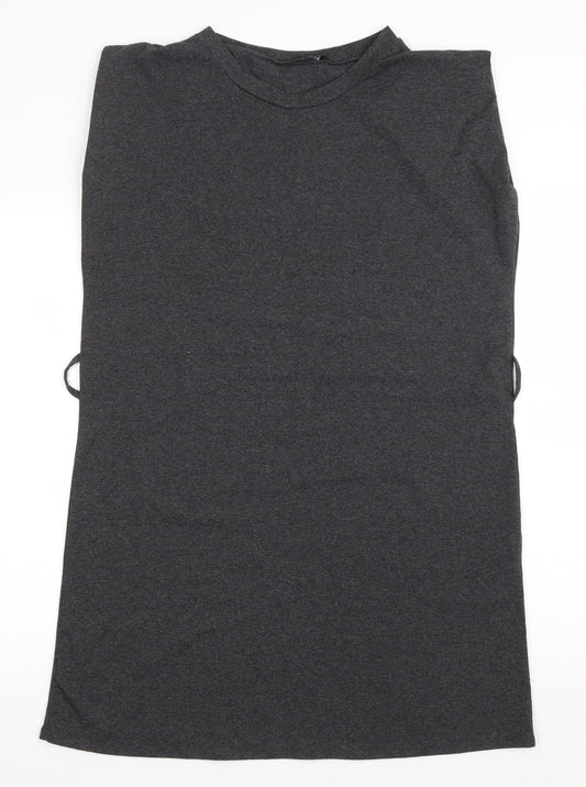 Cameo Rose Womens Grey Cotton Tank Dress Size L Round Neck