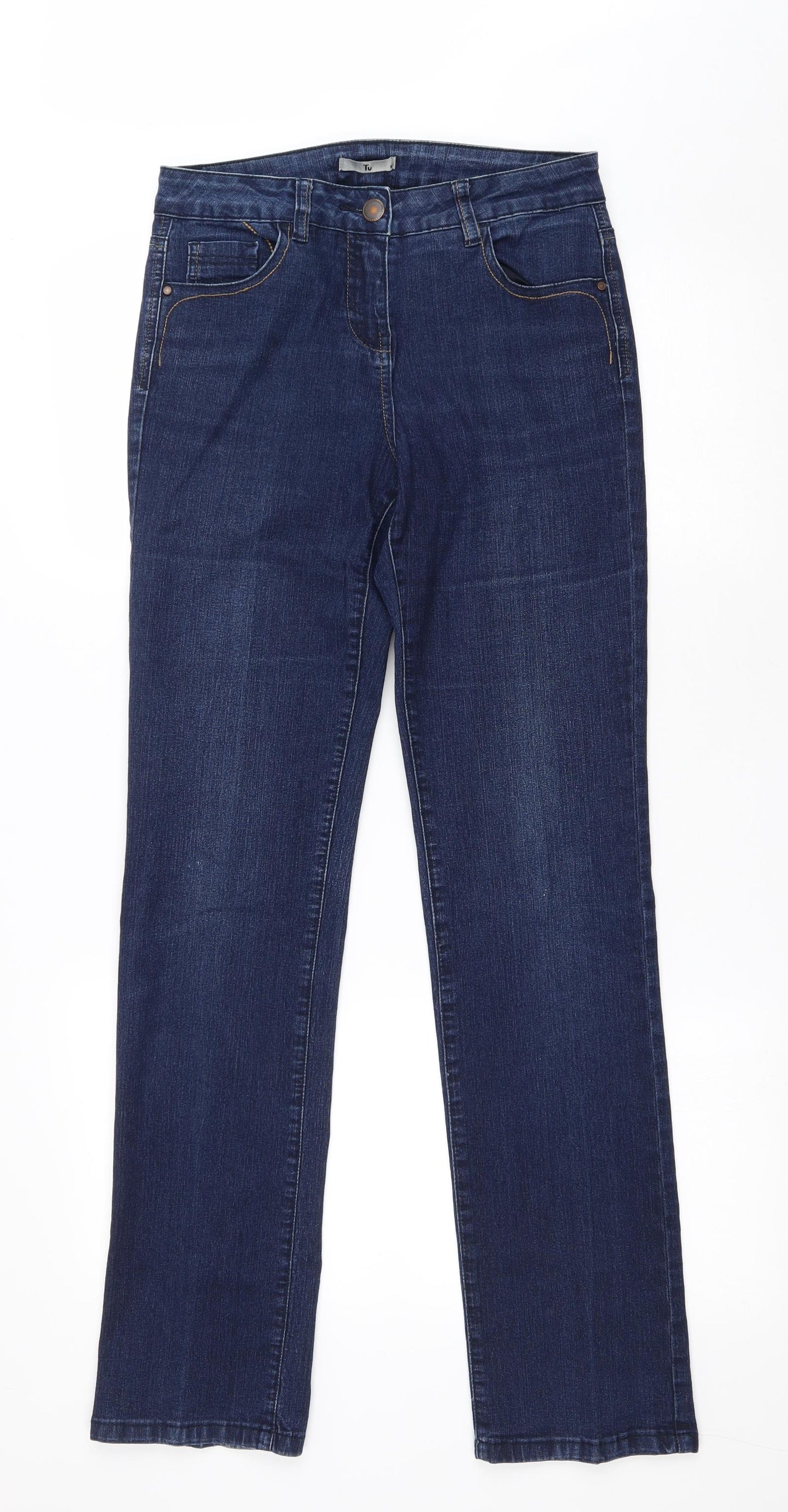 TU Womens Blue Cotton Blend Skinny Jeans Size 8 L29 in Regular Zip