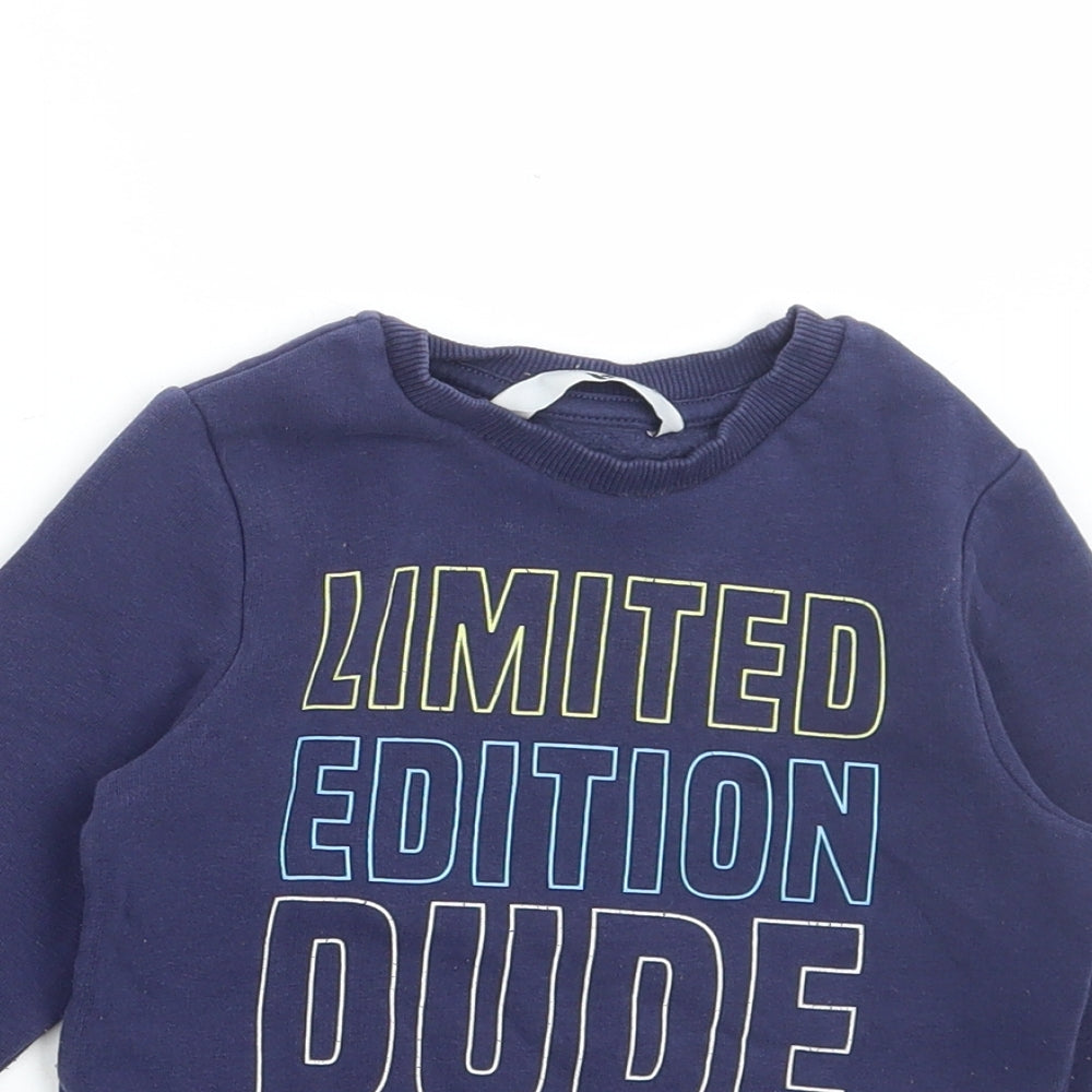 Very Boys Blue Cotton Pullover Jumper Size 18-24 Months Pullover - Limited edition