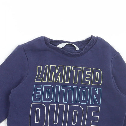 Very Boys Blue Cotton Pullover Jumper Size 18-24 Months Pullover - Limited edition