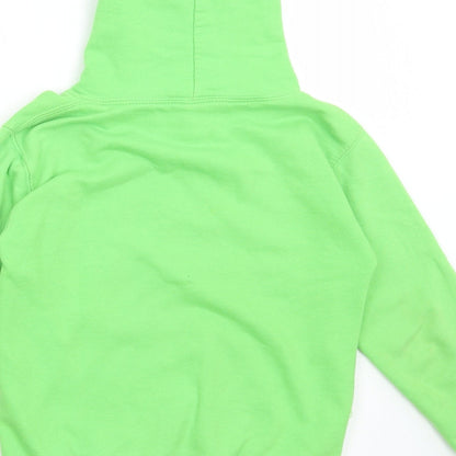 Just Hoods Girls Green Cotton Pullover Hoodie Size 7-8 Years Pullover