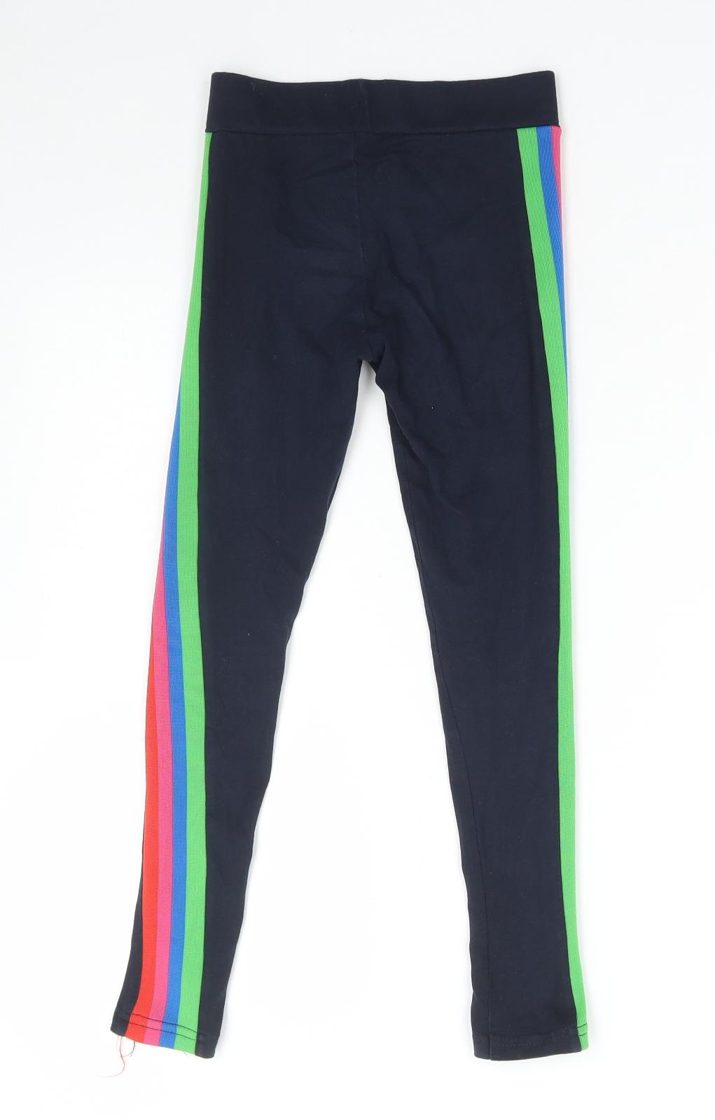Dunnes Stores Girls Blue Striped Cotton Jogger Trousers Size 9 Months Regular Pullover - Leggings