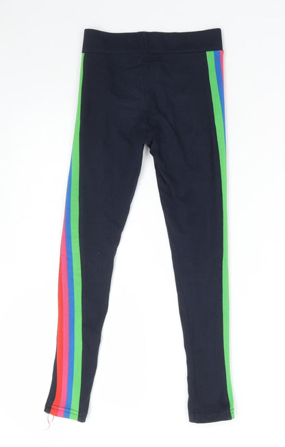 Dunnes Stores Girls Blue Striped Cotton Jogger Trousers Size 9 Months Regular Pullover - Leggings
