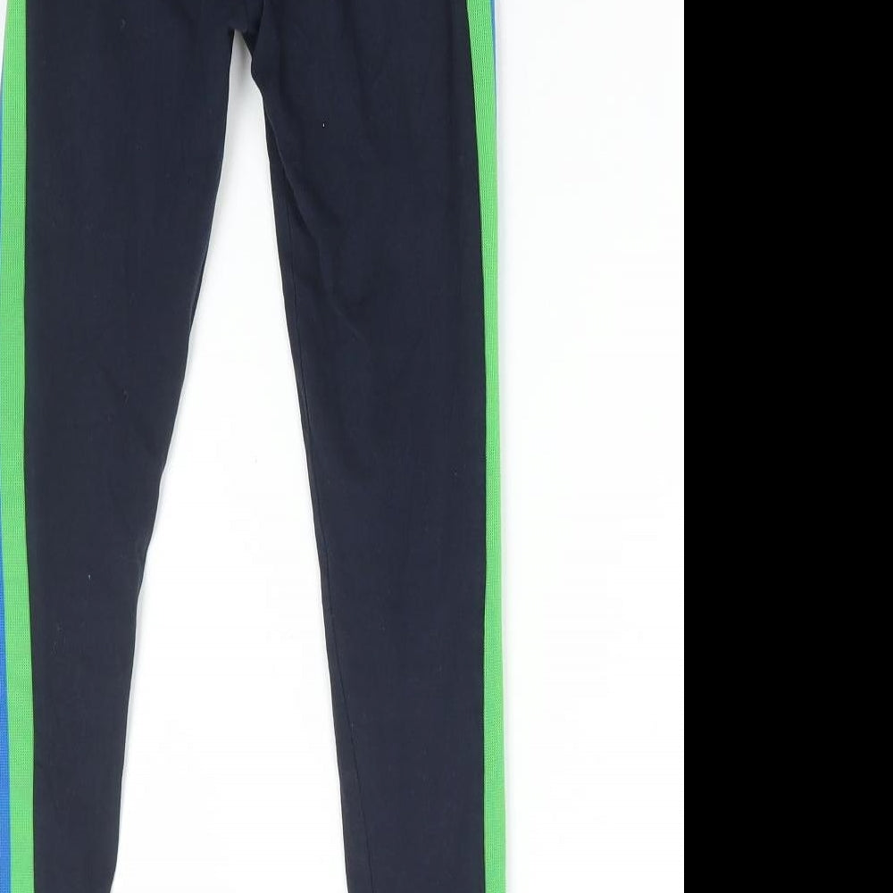 Dunnes Stores Girls Blue Striped Cotton Jogger Trousers Size 9 Months Regular Pullover - Leggings