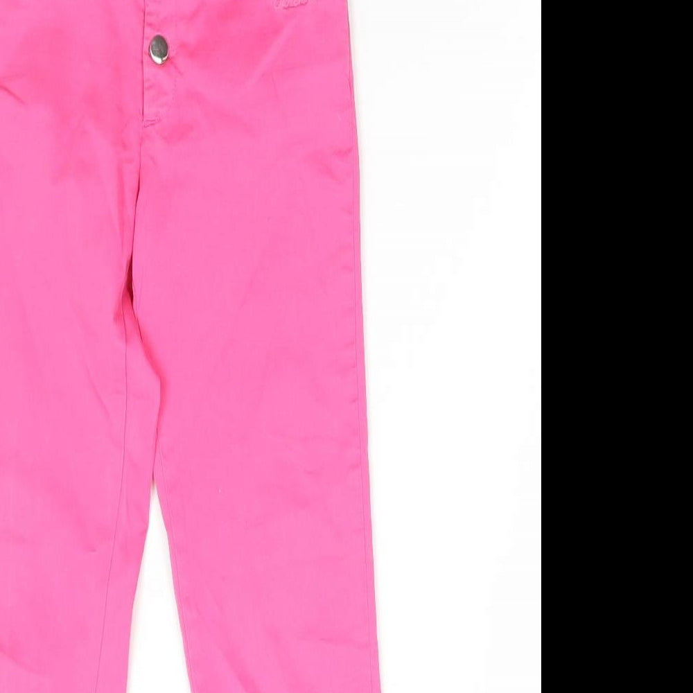 Zara Girls Pink Polyester Jogger Trousers Size 9 Months Regular Button