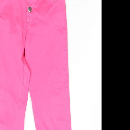 Zara Girls Pink Polyester Jogger Trousers Size 9 Months Regular Button