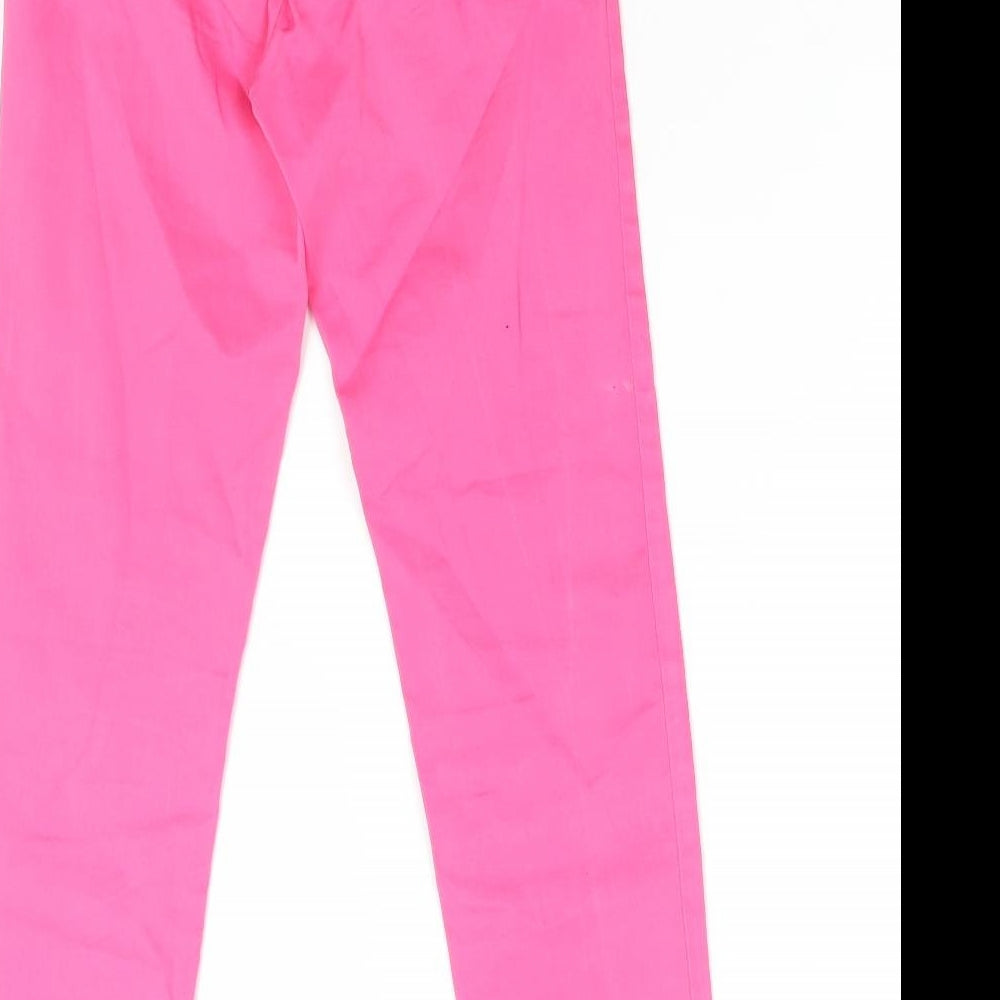 Zara Girls Pink Polyester Jogger Trousers Size 9 Months Regular Button