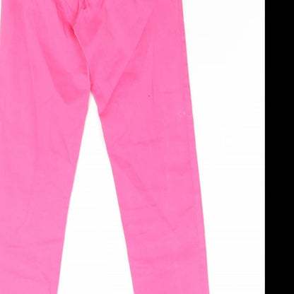 Zara Girls Pink Polyester Jogger Trousers Size 9 Months Regular Button
