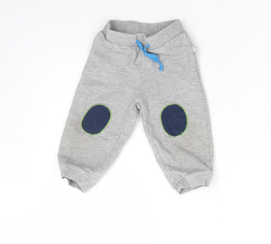 Liegeland Boys Grey Cotton Jogger Trousers Size 18 Months Drawstring