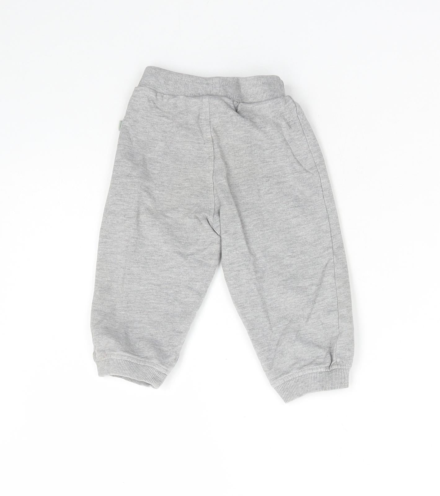 Liegeland Boys Grey Cotton Jogger Trousers Size 18 Months Drawstring
