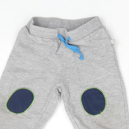 Liegeland Boys Grey Cotton Jogger Trousers Size 18 Months Drawstring