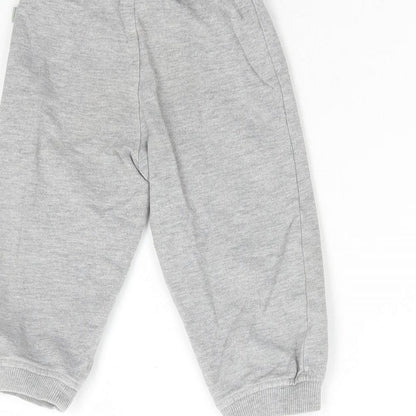 Liegeland Boys Grey Cotton Jogger Trousers Size 18 Months Drawstring