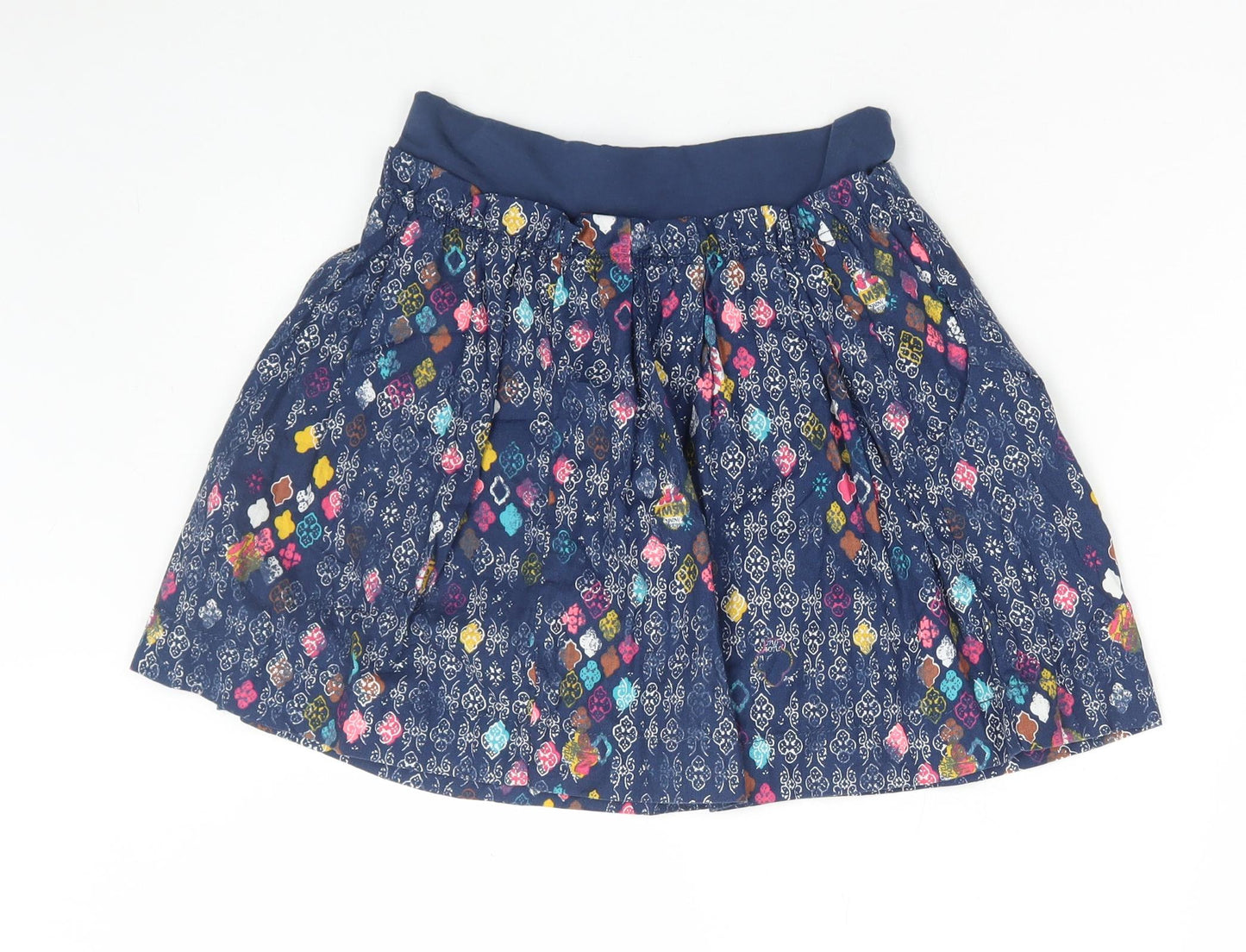 Nono Girls Multicoloured Geometric Cotton Skater Skirt Size 12 Years Regular Pull On