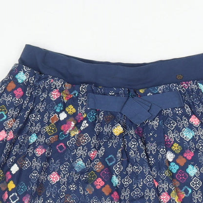 Nono Girls Multicoloured Geometric Cotton Skater Skirt Size 12 Years Regular Pull On