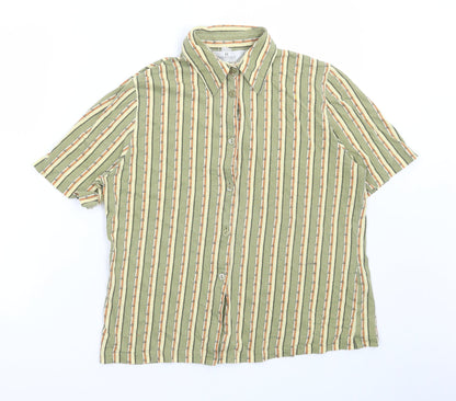 Mens UK Size S Essentials Multicoloured  Button-Up Short Sleeve Casual Shirt