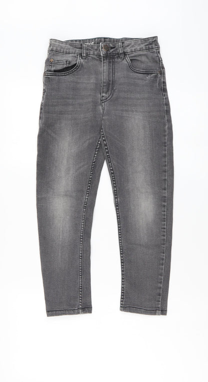 NEXT Boys Grey Cotton Skinny Jeans Size 9 Months Regular Button