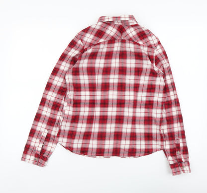 Womens UK Size S H&M Red Basic Button-Up