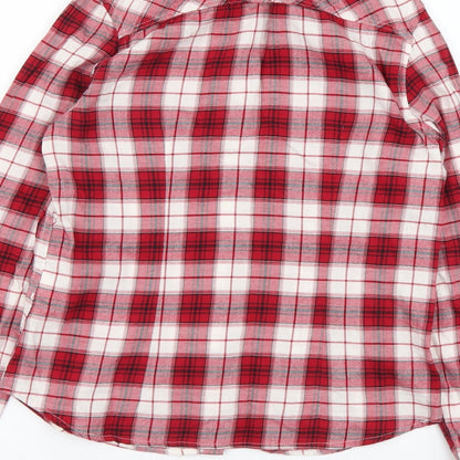 Womens UK Size S H&M Red Basic Button-Up