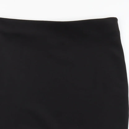 H&M Womens Black Polyester Straight & Pencil Skirt Size L Buckle