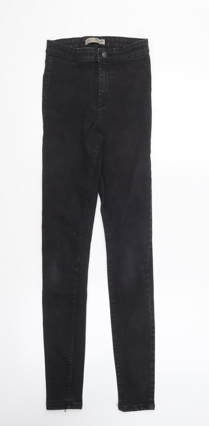 Denim & Co. Womens Black Cotton Skinny Jeans Size 10 L30 in Regular Button