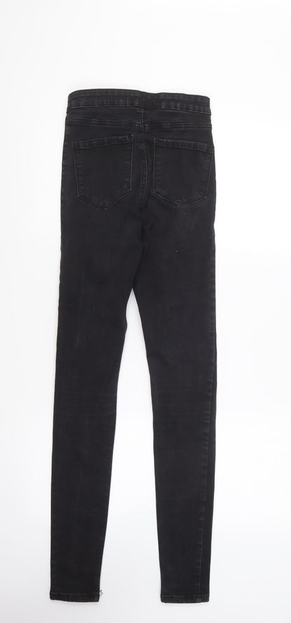 Denim & Co. Womens Black Cotton Skinny Jeans Size 10 L30 in Regular Button