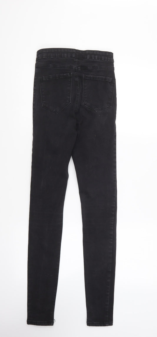 Denim & Co. Womens Black Cotton Skinny Jeans Size 10 L30 in Regular Button