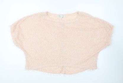 Womens UK Size L Cameo Rose Pink Basic T-Shirt