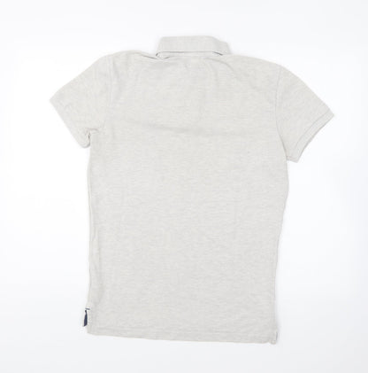 American Eagle Mens Grey Cotton Polo Size XS Collared Button