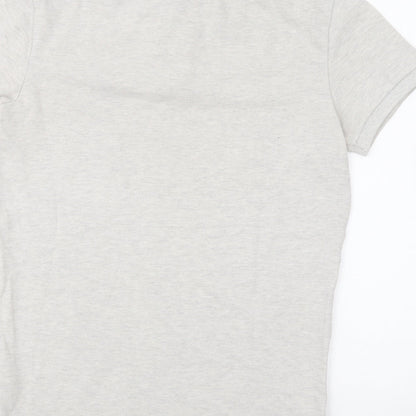 American Eagle Mens Grey Cotton Polo Size XS Collared Button