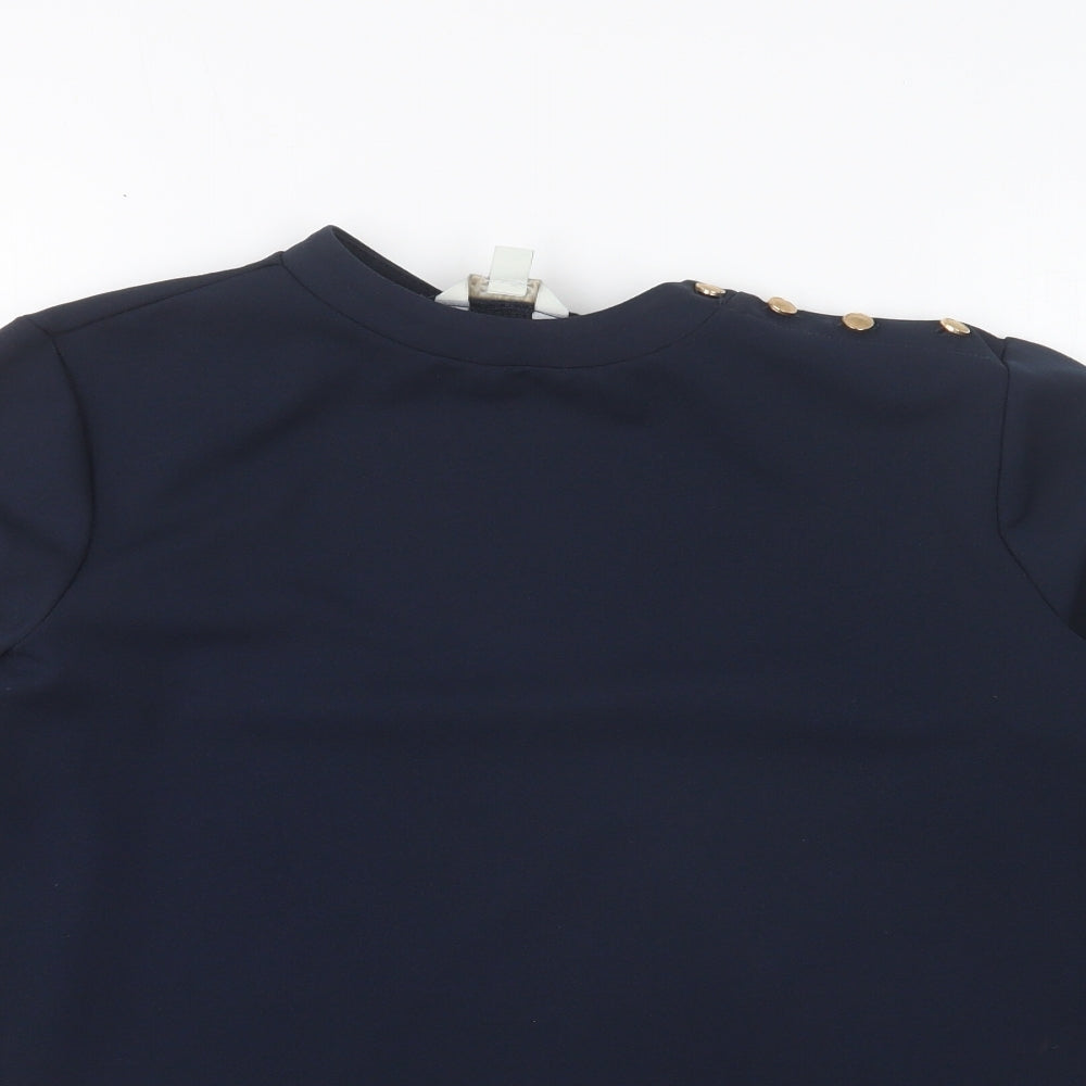 Womens UK Size S Monsoon Blue Basic Blouse