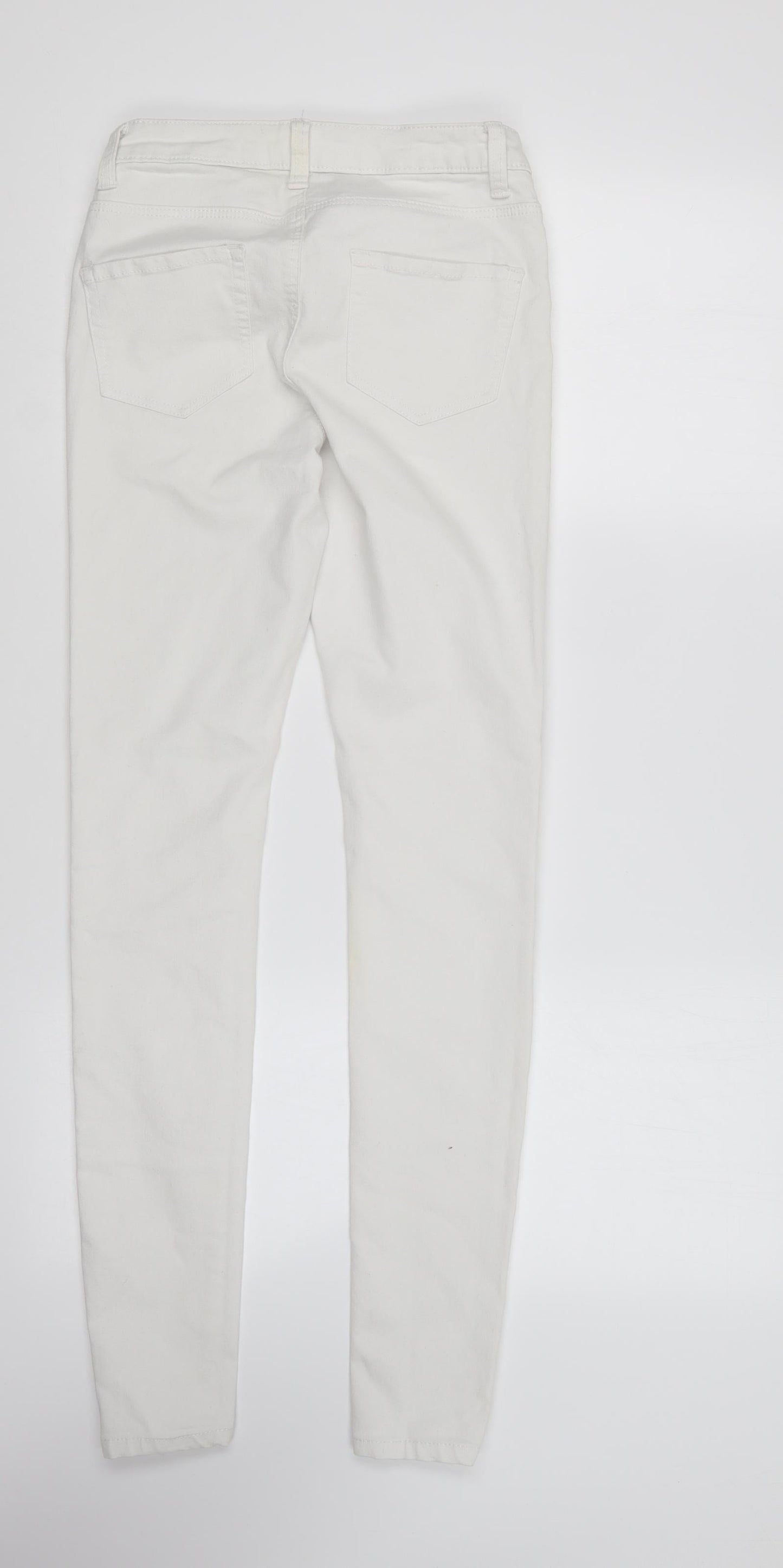 Denim & Co. Womens White Cotton Skinny Jeans Size 8 L28 in Regular Button