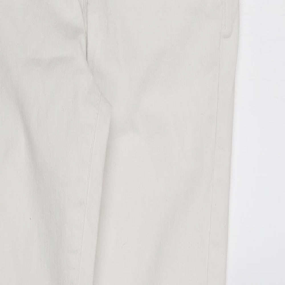 Denim & Co. Womens White Cotton Skinny Jeans Size 8 L28 in Regular Button