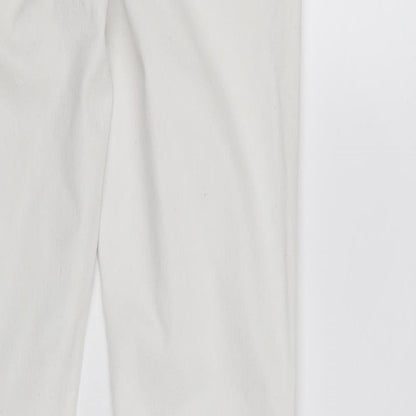 Denim & Co. Womens White Cotton Skinny Jeans Size 8 L28 in Regular Button