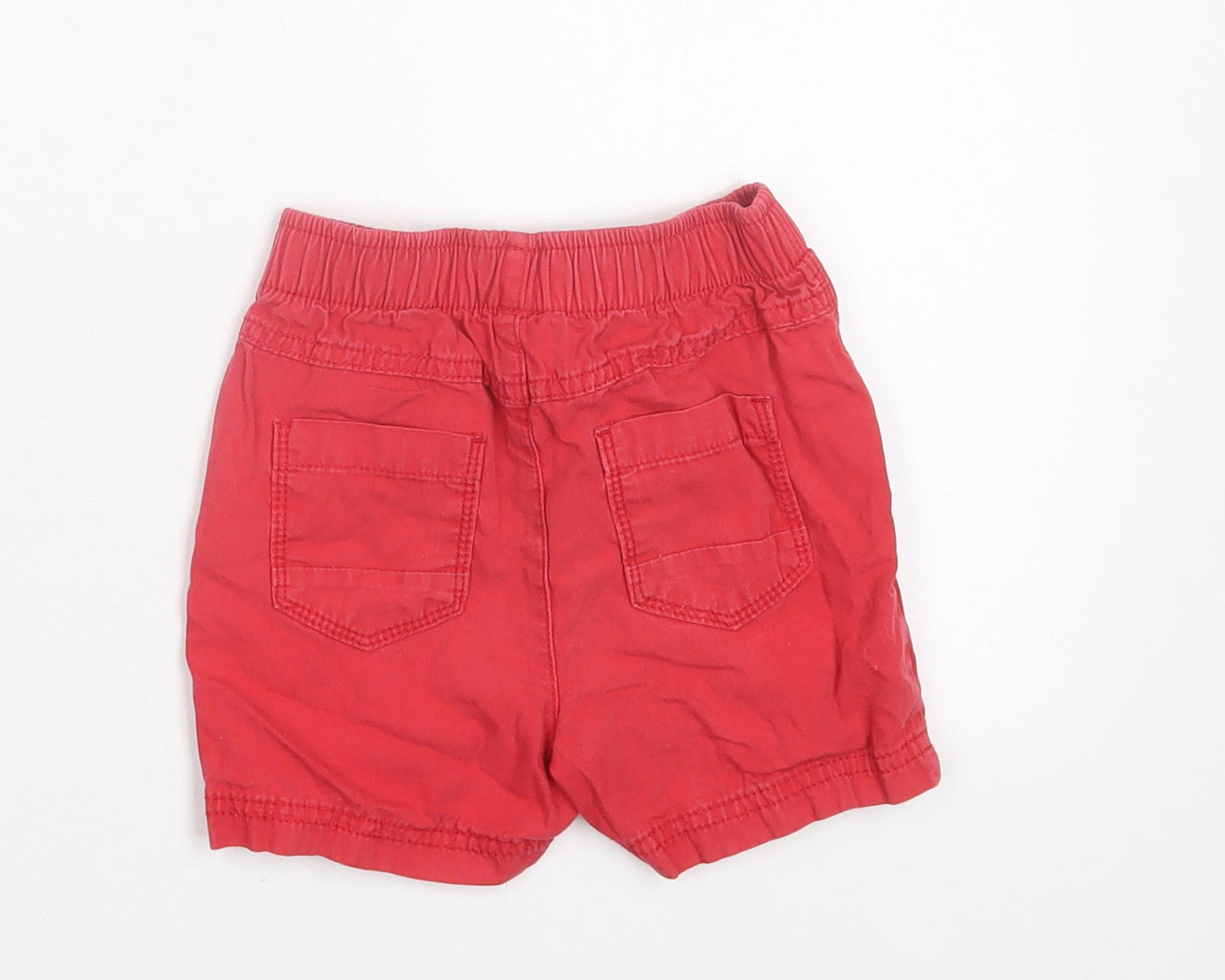 George Boys Red Cotton Cropped Trousers Size 12-18 Months Tie - Shorts