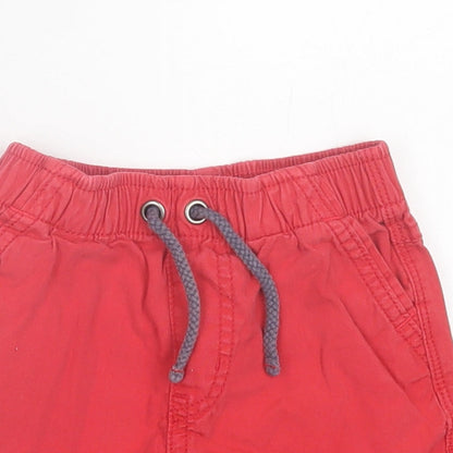 George Boys Red Cotton Cropped Trousers Size 12-18 Months Tie - Shorts