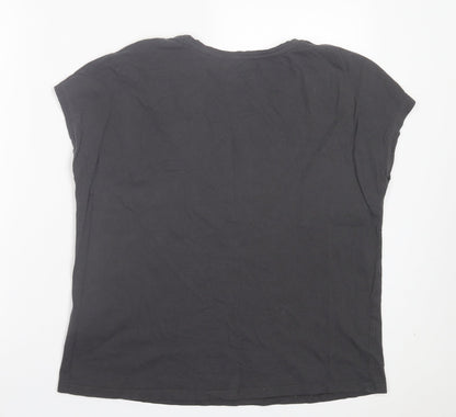 Womens UK Size L RESERVED Grey Basic T-Shirt